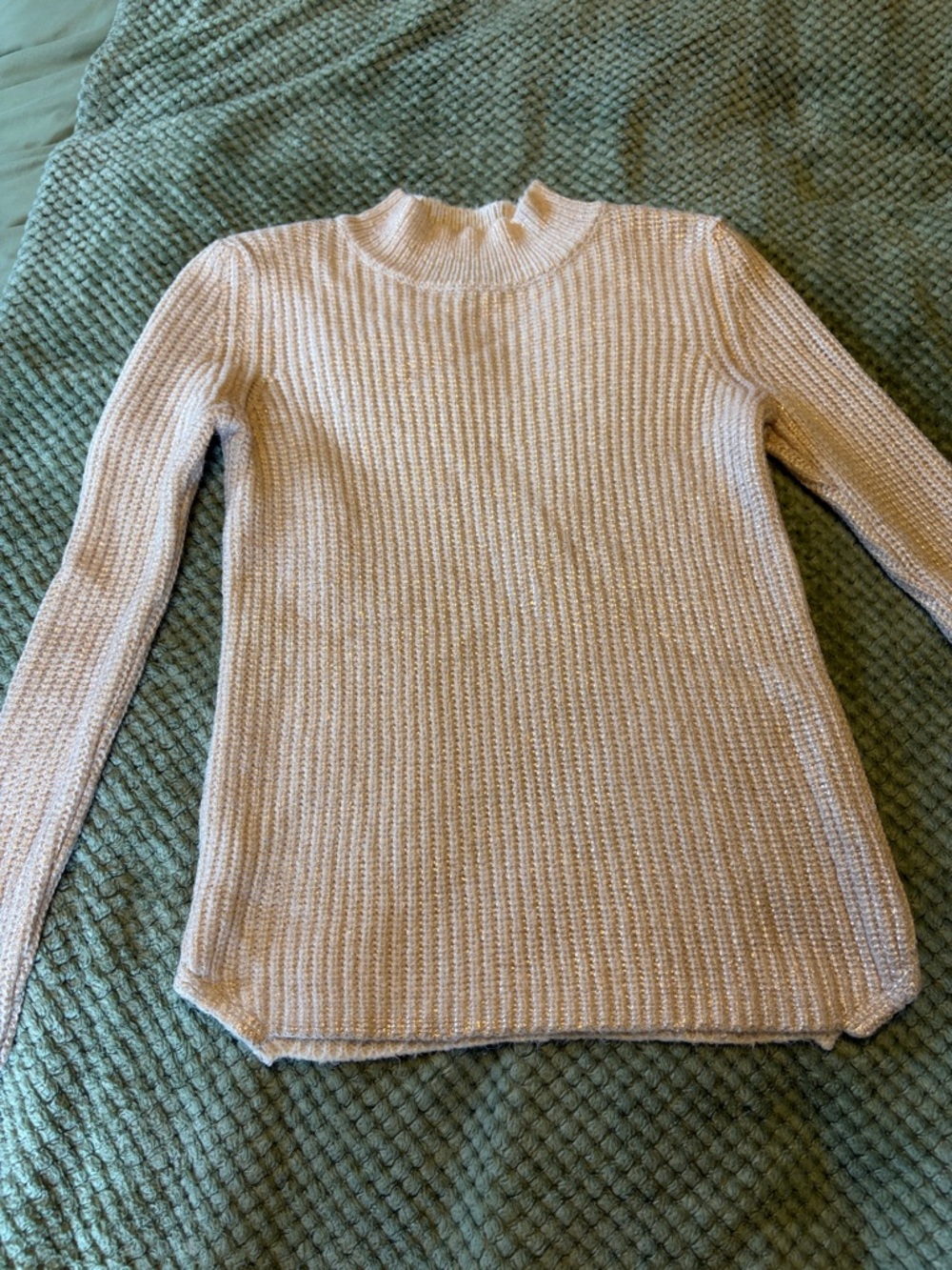 Romeo & Juliet Couture Cream Ribbed Mock Neck Sweater